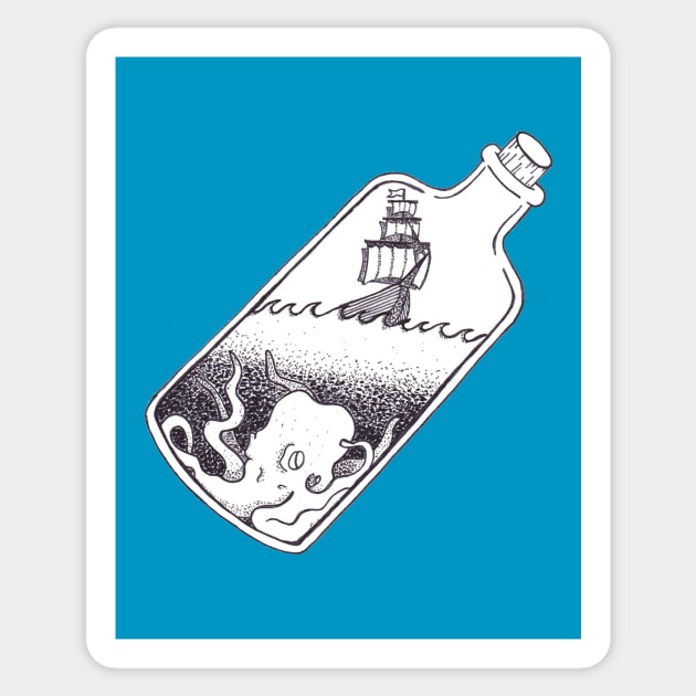 Ship in a bottle Sticker by marissafv